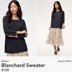 Aritzia Wilfred Blanchard Ribbed Knit Crew Neck Army Green Sweater Sz XS